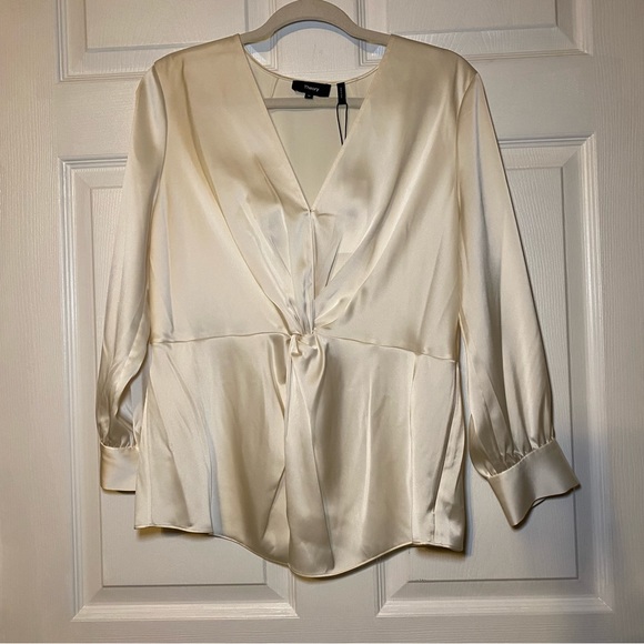 Theory Soft Satin Blouse Size 10 - Picture 9 of 12